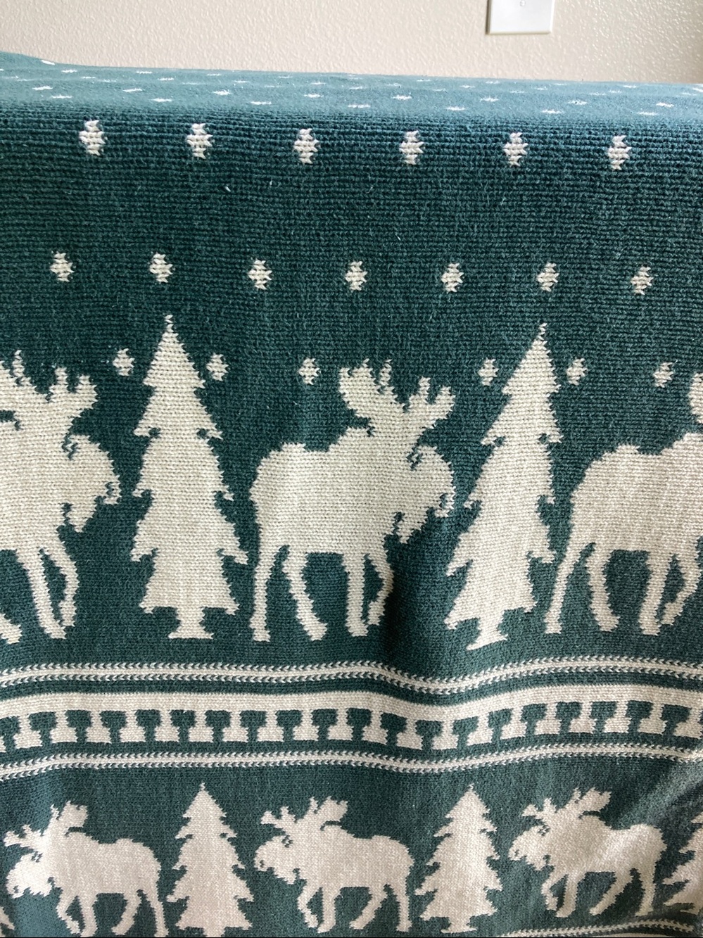 Vintage Native America by Alps Moose Tree Design Cotton blanket reversible Throw - Picture 6 of 9